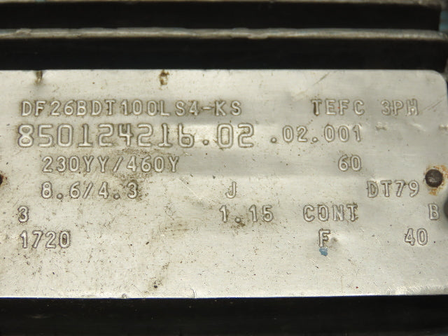Sew Eurodrive R60D26BDT100LS4-KS Varimot 3hp 5.16:1 Variable Speed Reducer