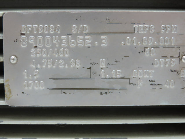 Sew Eurodrive KF66DT90S4 Gear Reducer 58.11:1 Ratio 1.5hp 29 Rpm 230/460v 3ph