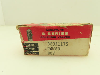 Honeywell Skinner B6DA1175 Solenoid Valve 3-Way NO 120V 175 PSI 1/8"