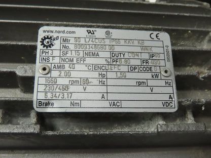 Nord Parallel Helical Gear Reducer 88.74:1 Ratio 19rpm 1.5"Hollow Shaft 230/460v