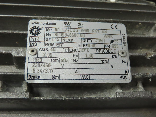 Nord Parallel Helical Gear Reducer 88.74:1 Ratio 19rpm 1.5"Hollow Shaft 230/460v