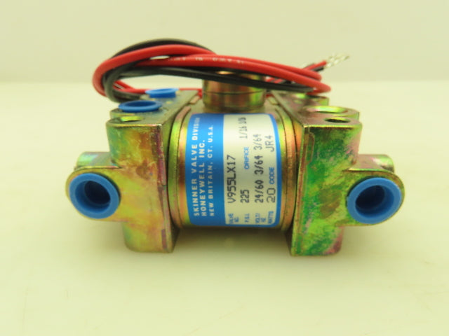 Honeywell Skinner V955LX17 Solenoid Valve 4-Way NC 24VAC 60 Hz 225 PSI 1/4" NPT