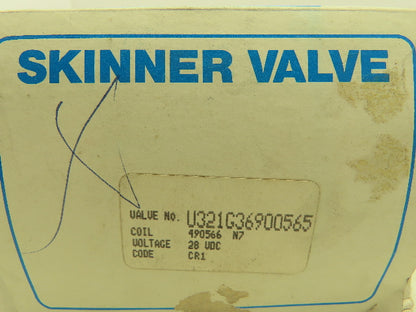 Honeywell Skinner U321G36900565 Solenoid Valve 2-Way NC 28VDC 5-150 PSI 3/4" NPT