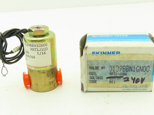 Honeywell Skinner 3139BBN1GN00 Solenoid Valve 3-Way NO 240V 100 PSI 1/8" NPT
