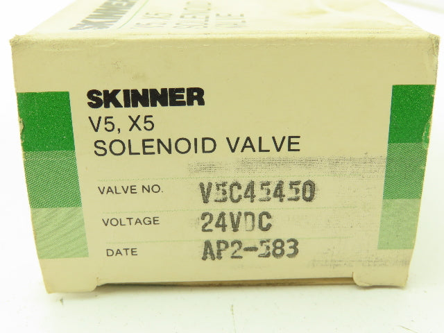 Honeywell Skinner V5C45450 Solenoid Valve 3-Way NO 24VDC 150 PSI 1/8" NPT