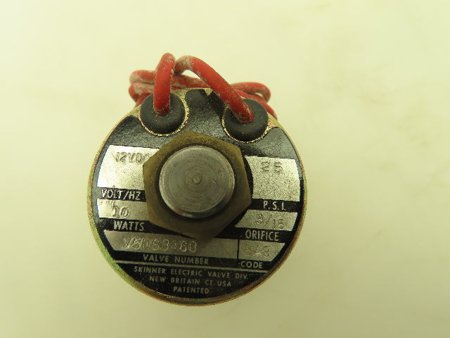 Honeywell Skinner V5D63460 Solenoid Valve 2-Way NC 12VDC 25 PSI 1/4" NPT