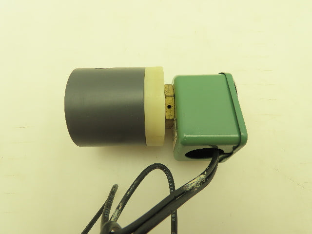Plast-o-matic EUC1B4G6 Solenoid Valve PVC 2-Way 1/8" NPT NC 120V Coil 40PSI Asco
