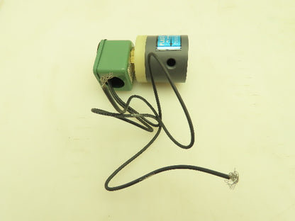 Plast-o-matic EUC1B4G6 Solenoid Valve PVC 2-Way 1/8" NPT NC 120V Coil 40PSI Asco