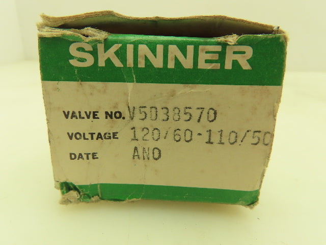 Honeywell Skinner V5D38570 Solenoid Valve 3-Way NC 120V 75 PSI 1/4" NPT