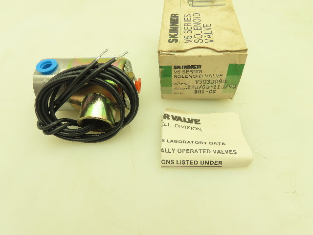 Honeywell Skinner V5D30090CT Solenoid Valve 3-Way NC 120V 75 PSI 1/8" NPT