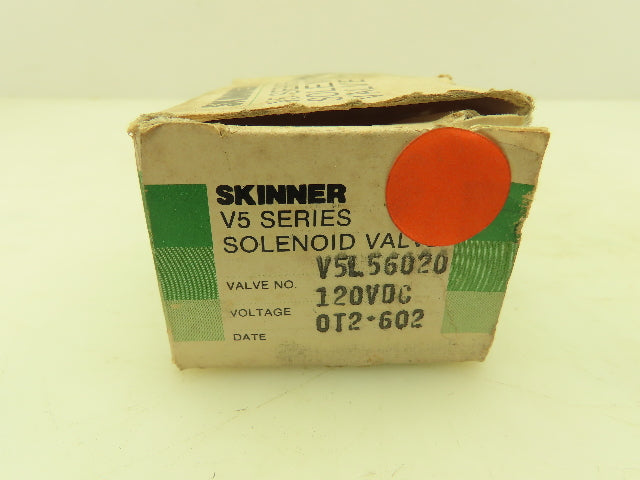 Honeywell Skinner V5L56020 Solenoid Valve 3-Way NO 120VDC 75 PSI 1/8" NPT