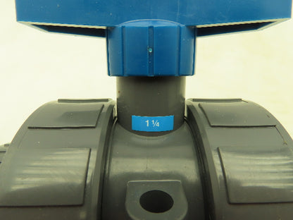 Plast-o-matic MBV125EPS True Blue 1-1/4" NPT Socket True Union Ball Valve EPDM