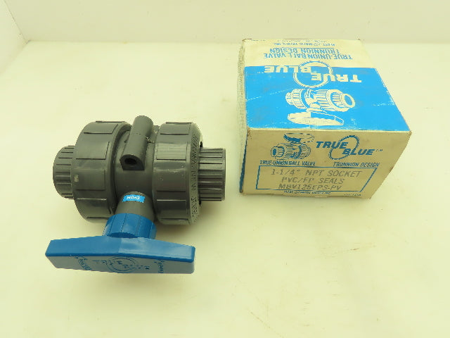 Plast-o-matic MBV125EPS True Blue 1-1/4" NPT Socket True Union Ball Valve EPDM
