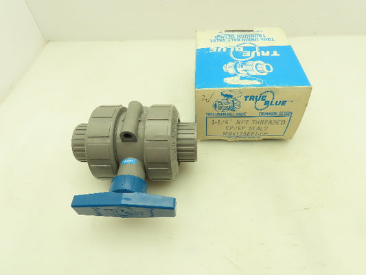 Plastic-o-matic MBV125EPT-CP True Blue 1-1/4" NPT Threaded Union Ball Valve EPDM