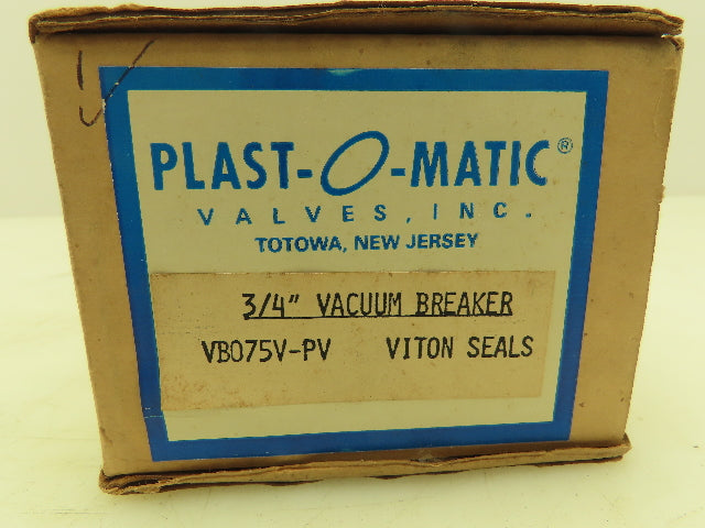Plast-o-matic VB075V-PV Vacuum Breaker 3/4" NPT Viton Seals PVC