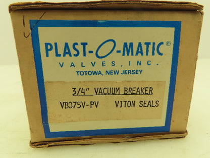 Plast-o-matic VB075V-PV Vacuum Breaker 3/4" NPT Viton Seals PVC