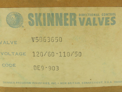 Honeywell Skinner V5D63650 Solenoid Valve 120V 3000 PSI Flange Mount