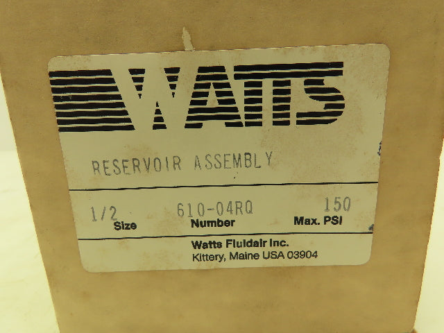 Watts 610-04RQ Pneumatic Air Reservoir Assembly 1/2" NPT 150 PSI