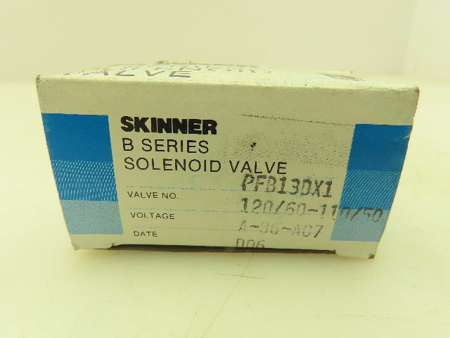Honeywell Skinner PFB13DX1 Solenoid Valve PFB Series 120V 75 PSI 1/8" NPT
