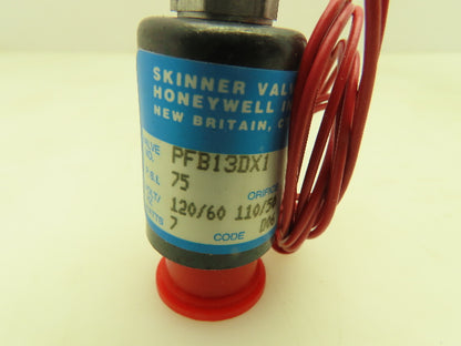 Honeywell Skinner PFB13DX1 Solenoid Valve PFB Series 120V 75 PSI 1/8" NPT