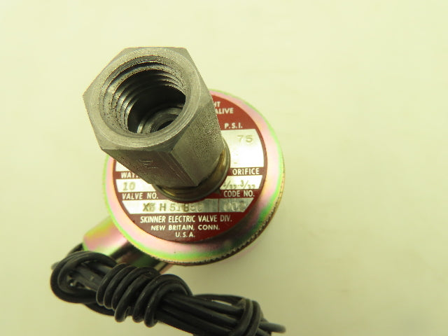 Skinner X5H51850 Solenoid Valve 3-Way NC 24VDC 75 PSI 1/4" NPT