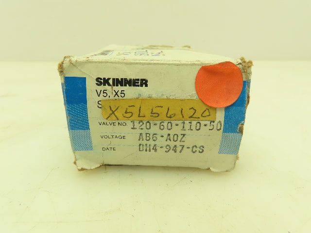 Honeywell Skinner X5L-56120 Solenoid Valve 2-Way NC 120V 15 PSI 1/4" NPT