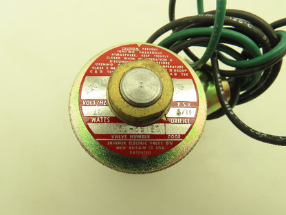 Honeywell Skinner X5L-56120 Solenoid Valve 2-Way NC 120V 15 PSI 1/4" NPT