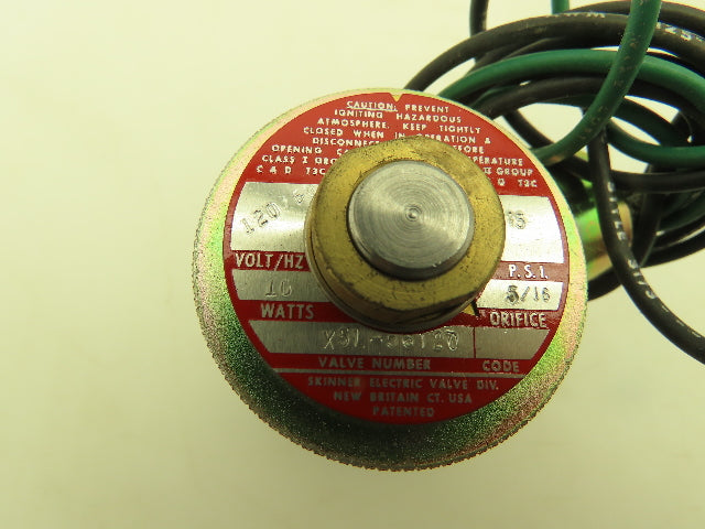 Honeywell Skinner X5L-56120 Solenoid Valve 2-Way NC 120V 15 PSI 1/4" NPT