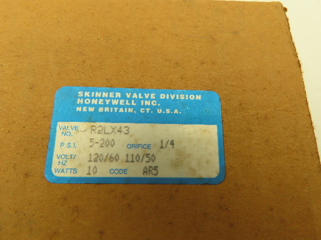 Honeywell Skinner R2LX43 Solenoid Valve 2-Way NC 120V 5-200PSI 1/4"NPT High Flow