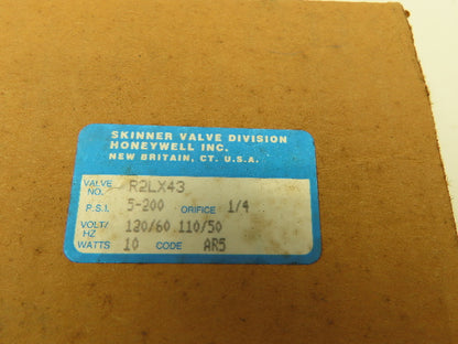 Honeywell Skinner R2LX43 Solenoid Valve 2-Way NC 120V 5-200PSI 1/4"NPT High Flow