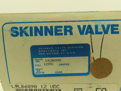 Honeywell Skinner L9LB6090 Brass Solenoid Valve 2-Way NO 12 VDC 1" NPT