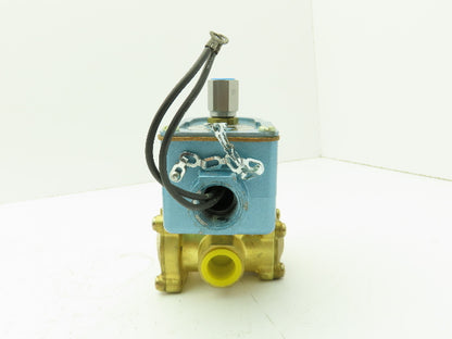 Honeywell Skinner L5LX3 Brass Solenoid Valve 3-Way NC 120V 10-150 PSI 1/2" NPT