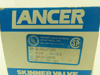 Skinner Lancer 2LB2L370GS Solenoid Valve 2-Way NC 120V 100 PSI 3/8" NPT