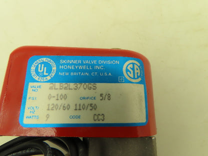 Skinner Lancer 2LB2L370GS Solenoid Valve 2-Way NC 120V 100 PSI 3/8" NPT