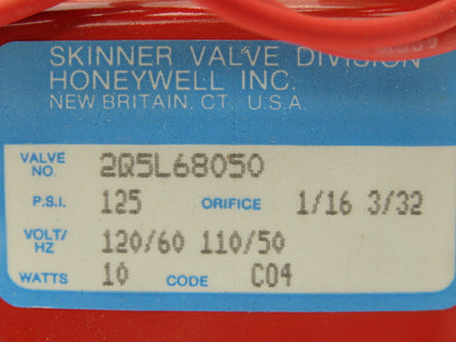 Skinner Lancer 2Q5L68050 Solenoid Valve 3-Way NC 120V 125 PSI 1/4" Quick Exhaust