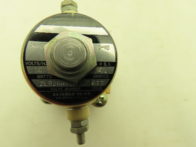 Skinner Lancer 2LB26H510 Brass Solenoid Valve 2-Way NC 24VDC 40 PSI 3/4" NPT