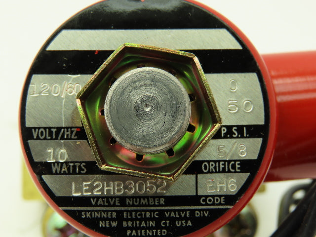 Skinner LE2HB3052 Brass Solenoid Valve 2-Way NC 120V 50 PSI 3/8" NPT