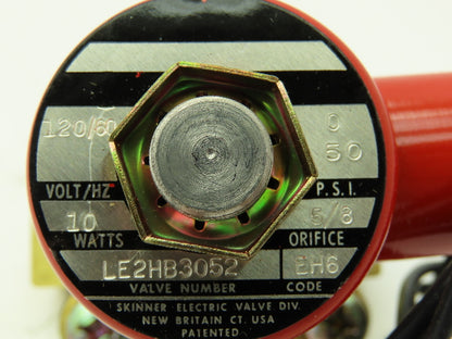 Skinner LE2HB3052 Brass Solenoid Valve 2-Way NC 120V 50 PSI 3/8" NPT