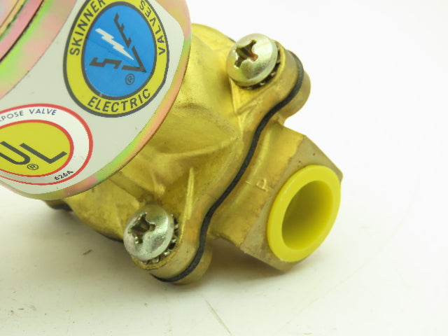 Skinner LA26GB4041 Brass Solenoid Valve 2-Way NC 12VDC 40 PSI 1/2" NPT