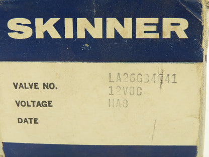 Skinner LA26GB4041 Brass Solenoid Valve 2-Way NC 12VDC 40 PSI 1/2" NPT