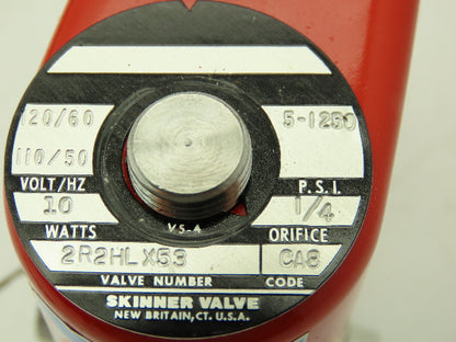 Honeywell Skinner 2R2HLX53 Solenoid Valve 2-Way NC 120V 1250 PSI 1/4" NPT
