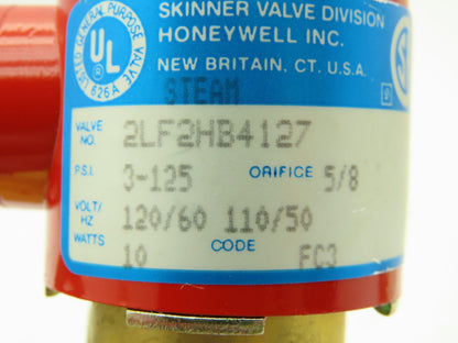 Skinner Lancer 2LF2HB4217 Brass Solenoid Valve 2-Way NC 120V 125 PSI 1/2" NPT