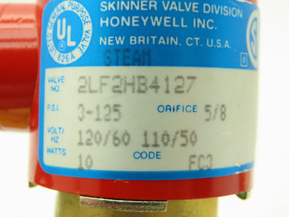 Skinner Lancer 2LF2HB4217 Brass Solenoid Valve 2-Way NC 120V 125 PSI 1/2" NPT