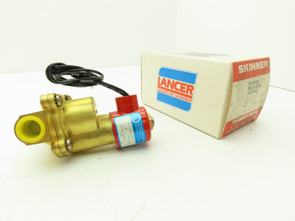 Skinner Lancer 2LF2HB4217 Brass Solenoid Valve 2-Way NC 120V 125 PSI 1/2" NPT