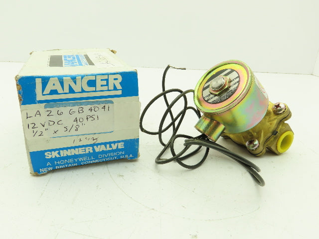 Skinner Lancer LAZ6GB4041 Solenoid Valve 2-Way NC 12VDC 40 PSI 1/2" NPT