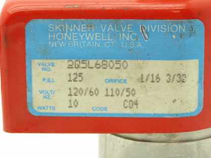 Honeywell Skinner 2Q5L68050 Solenoid Valve 3-Way NC 120V 125 PSI 1/4" NPT