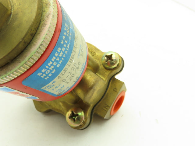 Skinner Lancer 4LB1HB3125 Brass Solenoid Valve 2-Way NO 125 PSI  120V 3/8" NPT
