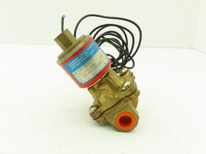 Skinner Lancer 4LB1HB3125 Brass Solenoid Valve 2-Way NO 125 PSI  120V 3/8" NPT
