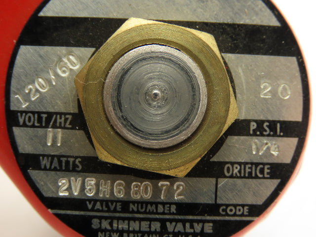 Skinner Lancer 2V5H68072 Solenoid Valve 2-Way NC 120V 20 PSI 1/4" NPT