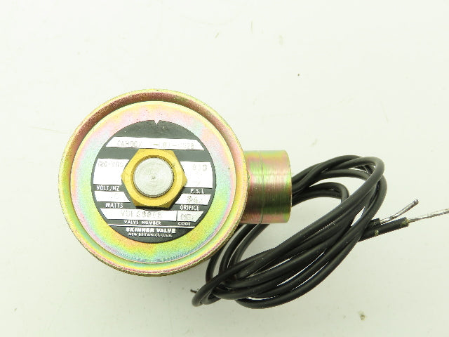 Skinner Cardox V5L26985 Solenoid Valve 3-Way 120 VDC 850 PSI 1/4" NPT NO